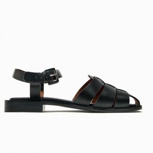 ZARA BLACK FISHERMAN SANDAL -flat